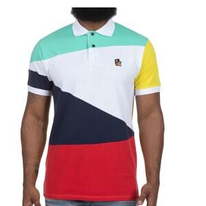 Akoo Mens Hayti SS Golf Polo Colorfull Cotton Aurora Size S